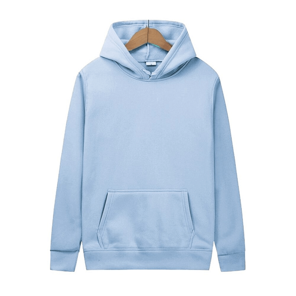 Fashion women's hoodie sweatshirt in solid color with front pocket, full sleeves, and hooded collar. Perfect casual style.